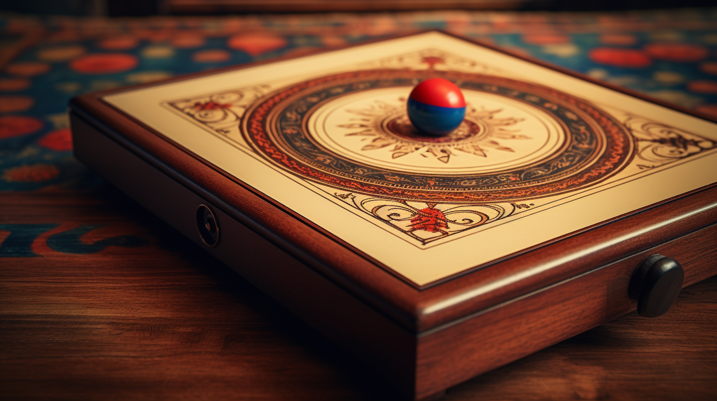 Carrom Board Game with Video Game Controller