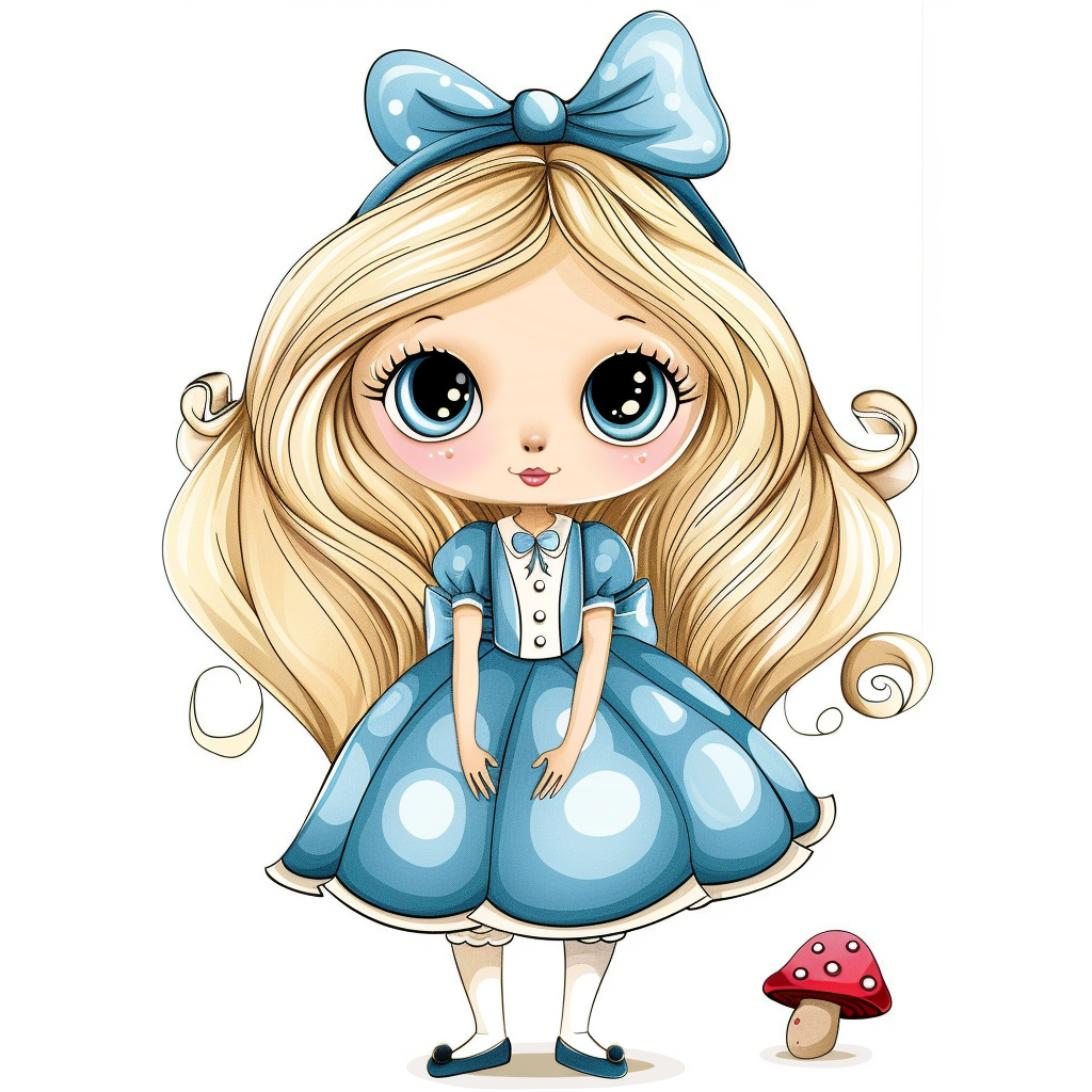 Cartoon Alice in Wonderland Chibi Style