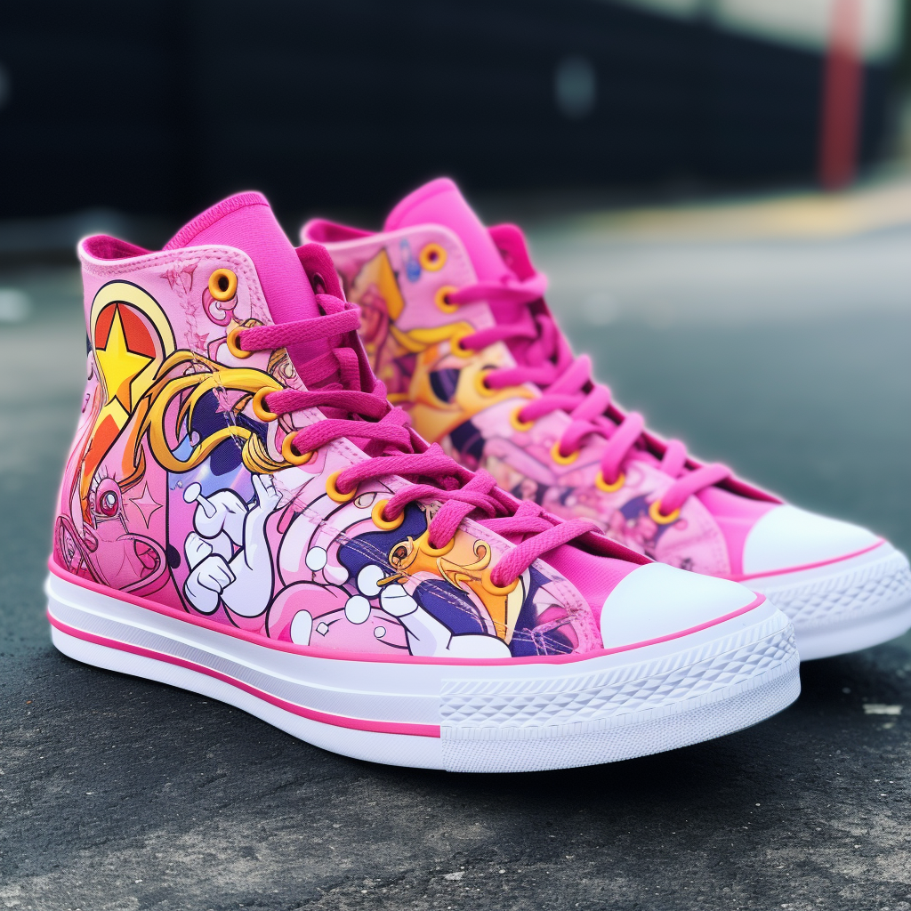 Cancer awareness theme on sneakers