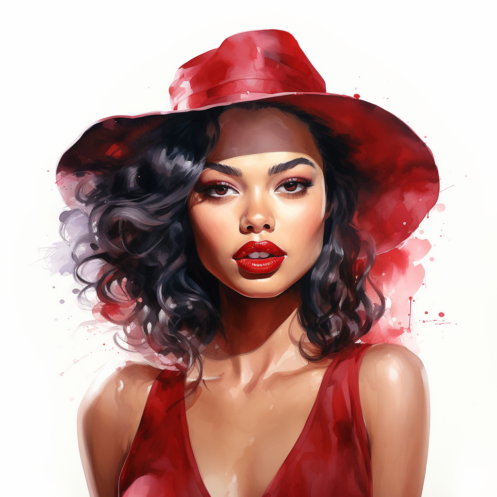 Darkskin woman with beautiful red lipstick