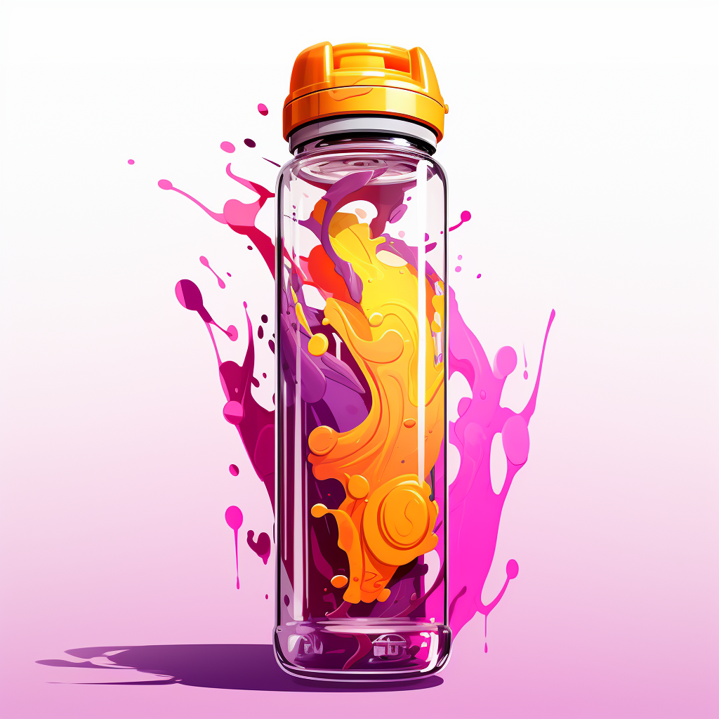 Colorful cartoon art water bottle