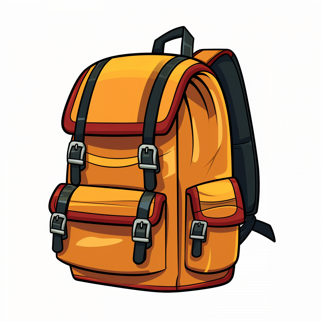 Cartoon backpack icon for your journeys