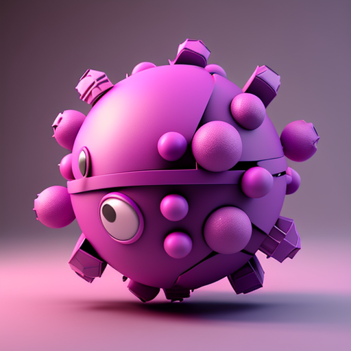 Cute pink and purple cartoon ball character