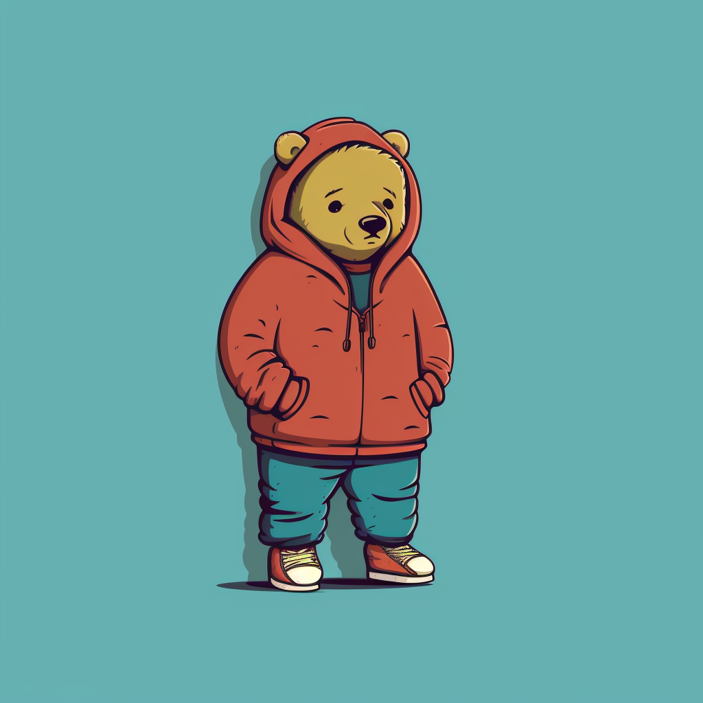 Cartoon bear flat design full body