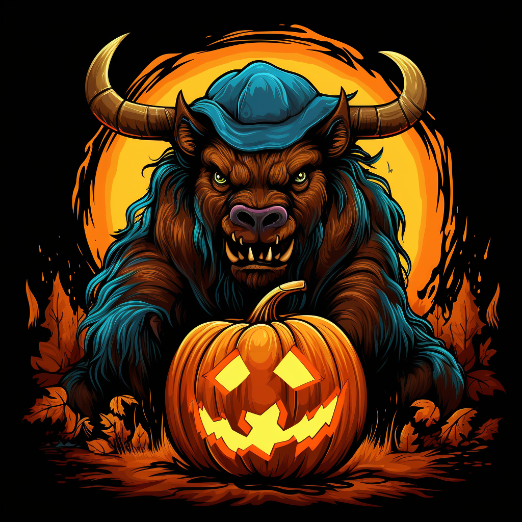 Fun Buffalo Carving Pumpkin Jack-o-Lantern