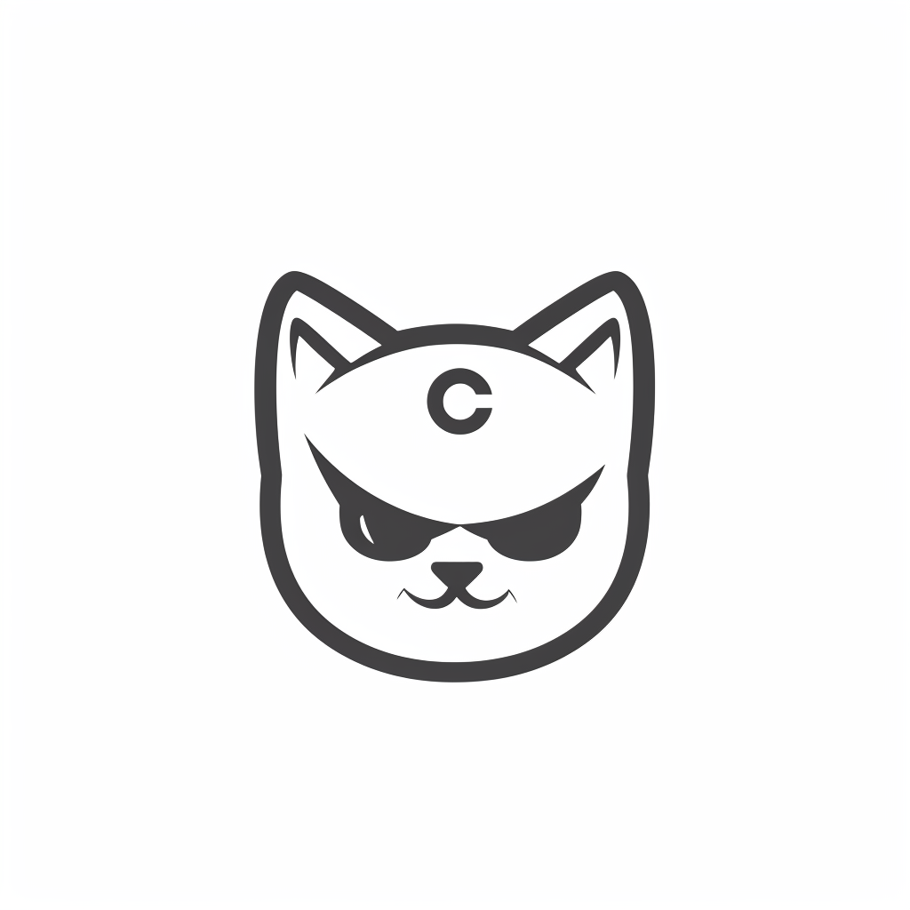 Cartoon cat head letter C