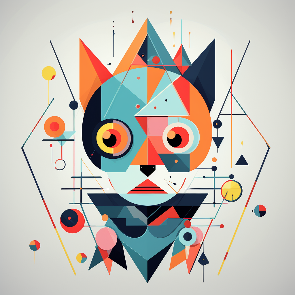 Cartoon character made of geometric shapes