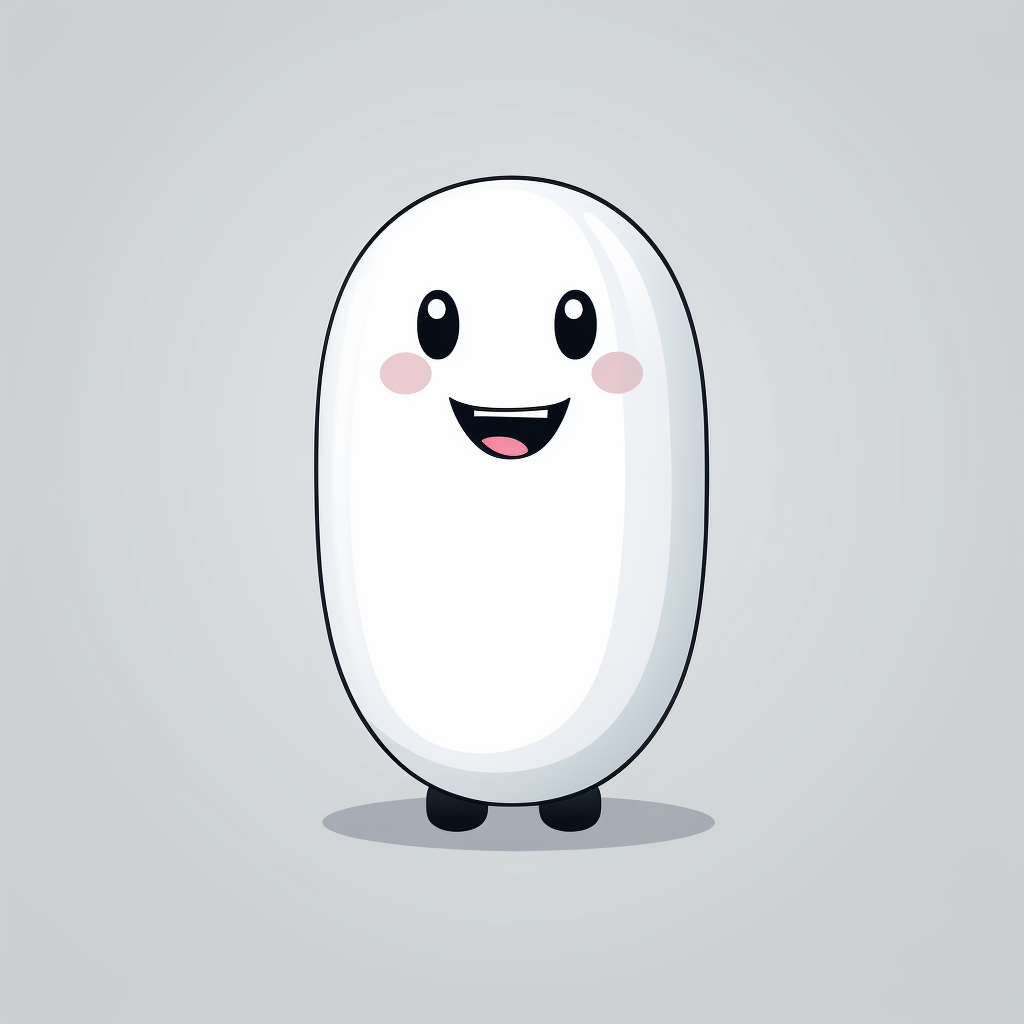 White minimal cartoon character sticker