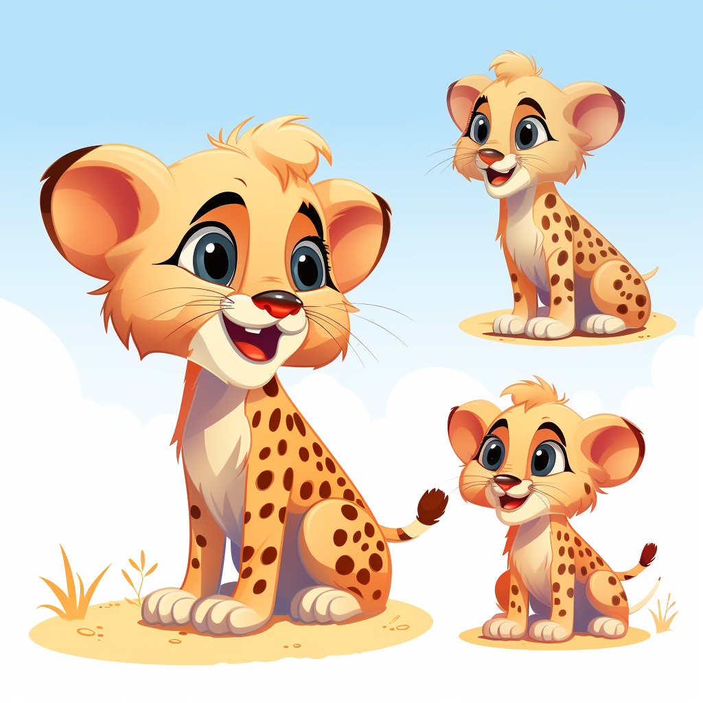 Cartoon cheetah stationery designs