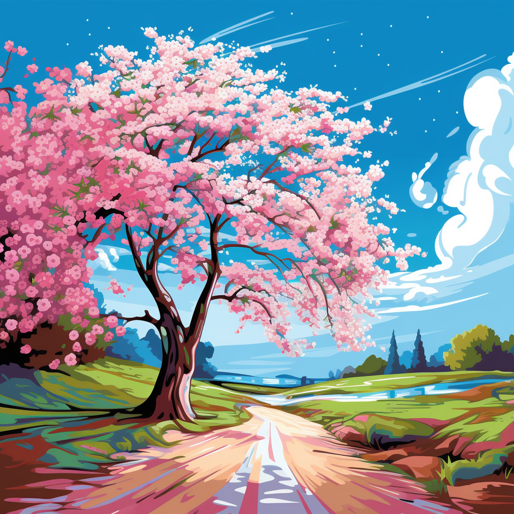 Illustration of cherry blossom tree