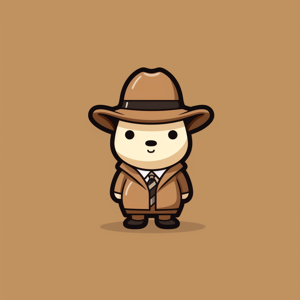 Minimalist Cartoon Cow Detective