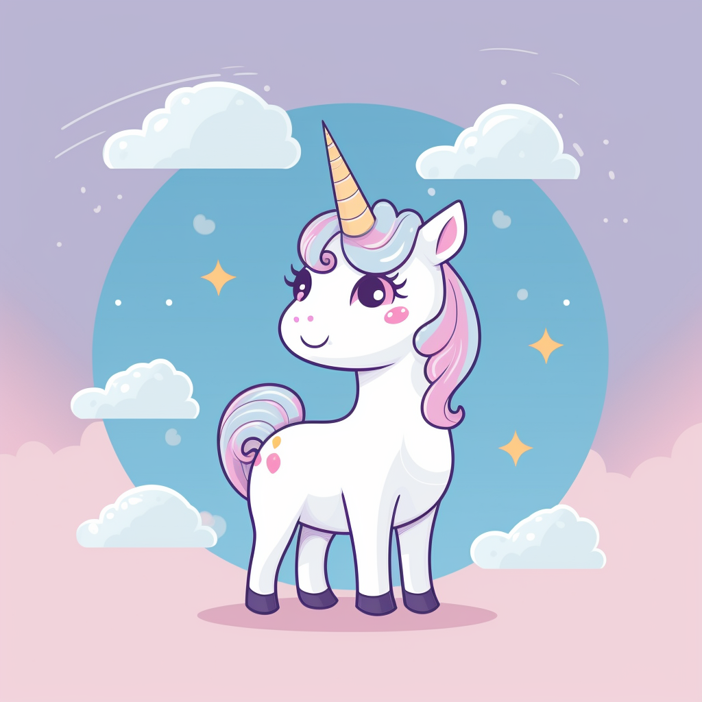 cute unicorn flat design vector