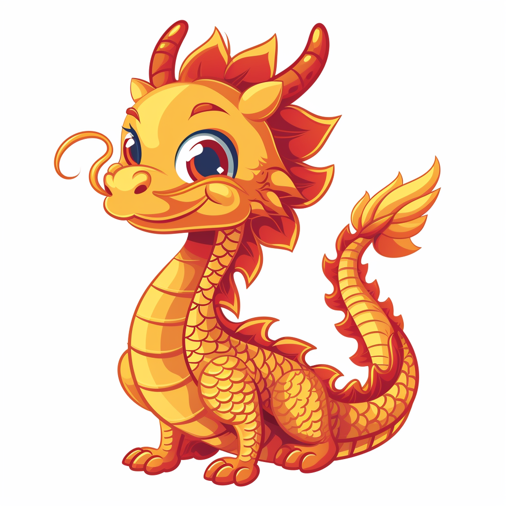 Funny cartoon dragon clipart illustration