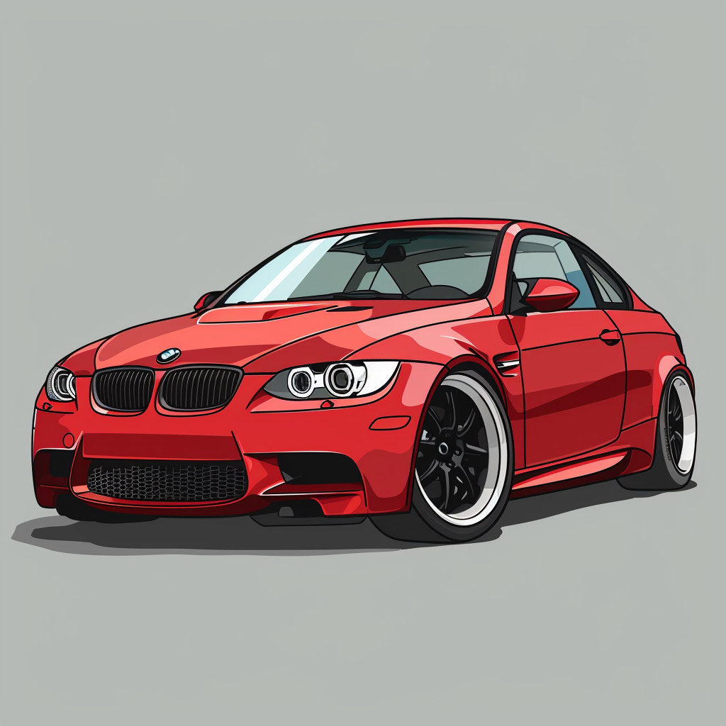 Cartoon BMW M3 car