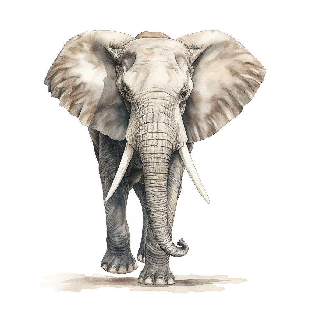 Cartoon elephant seen from behind