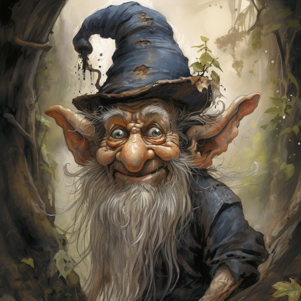 Cute cartoon gnome by Brian Froud