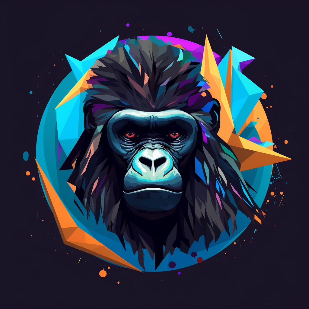 Cartoon gorilla in branding style