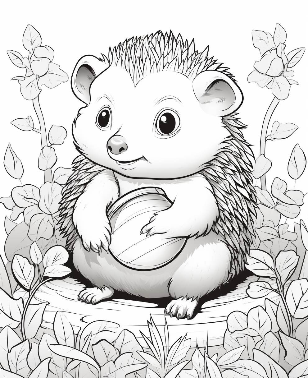 Hedgehog coloring page for kids