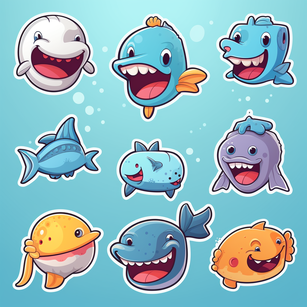 Hipster sea creatures smiling vector image