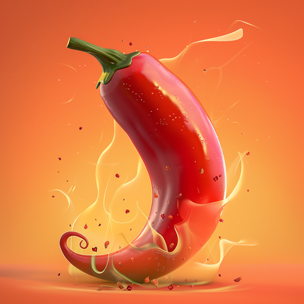 Hot pepper on fire cartoon