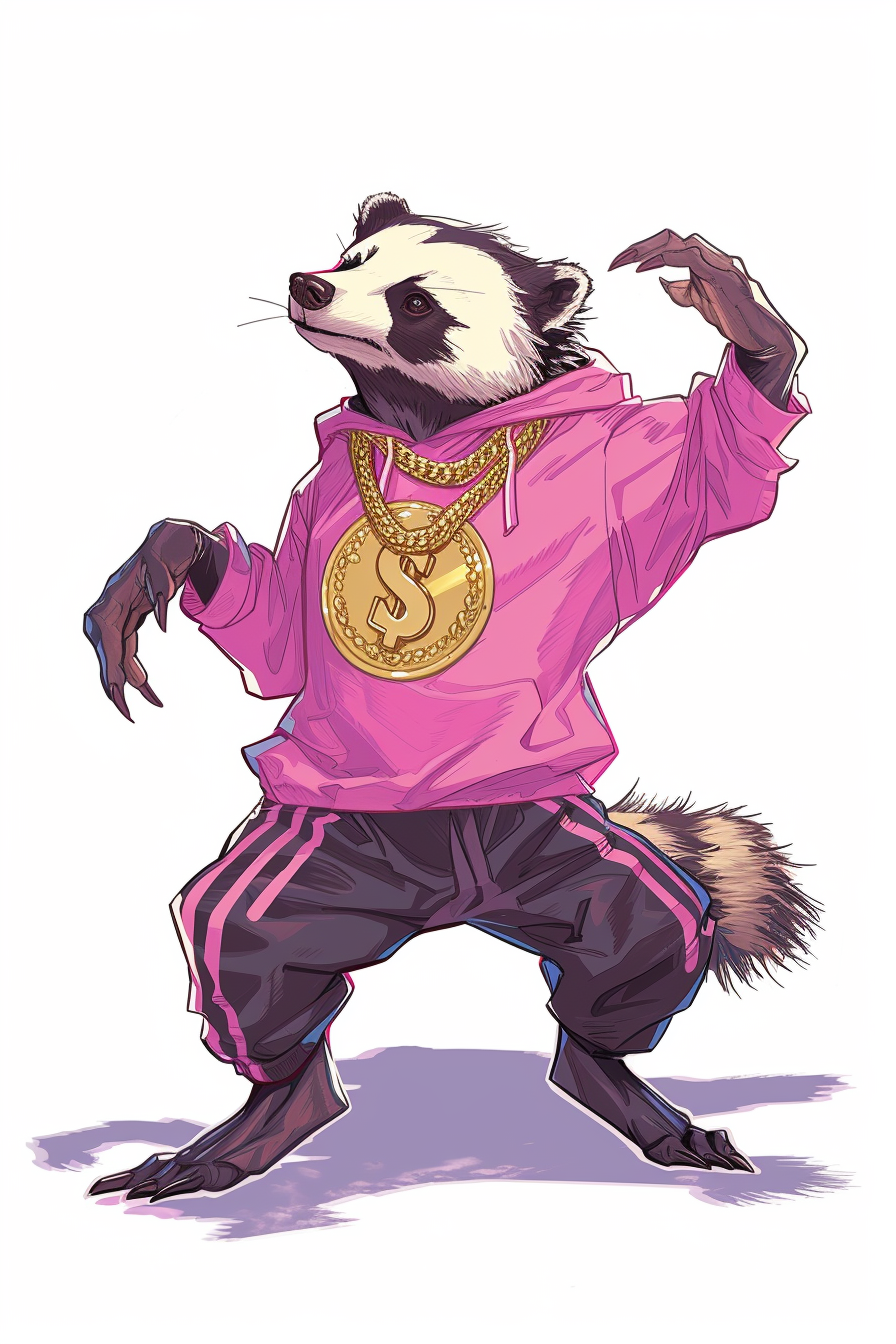 Cartoon Honey Badger Dancing