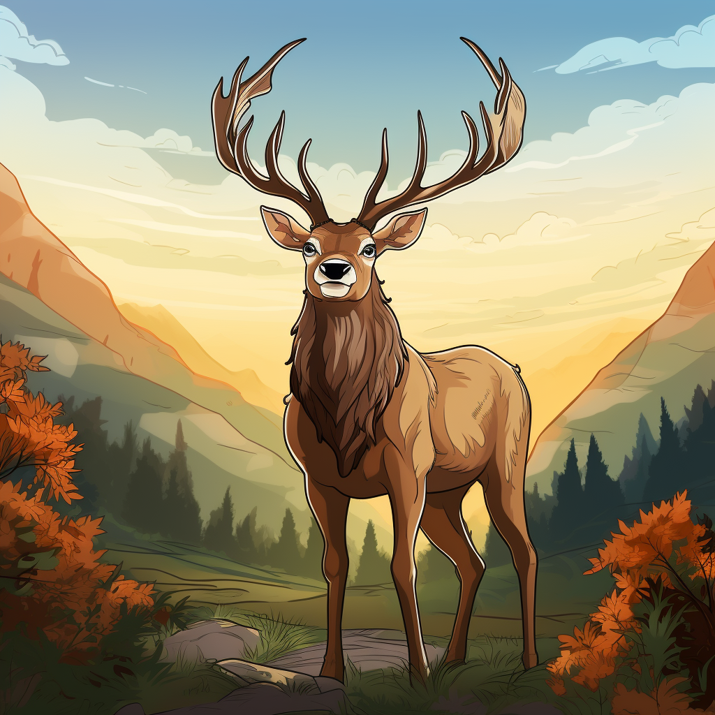 Adorable cartoon image of a deer