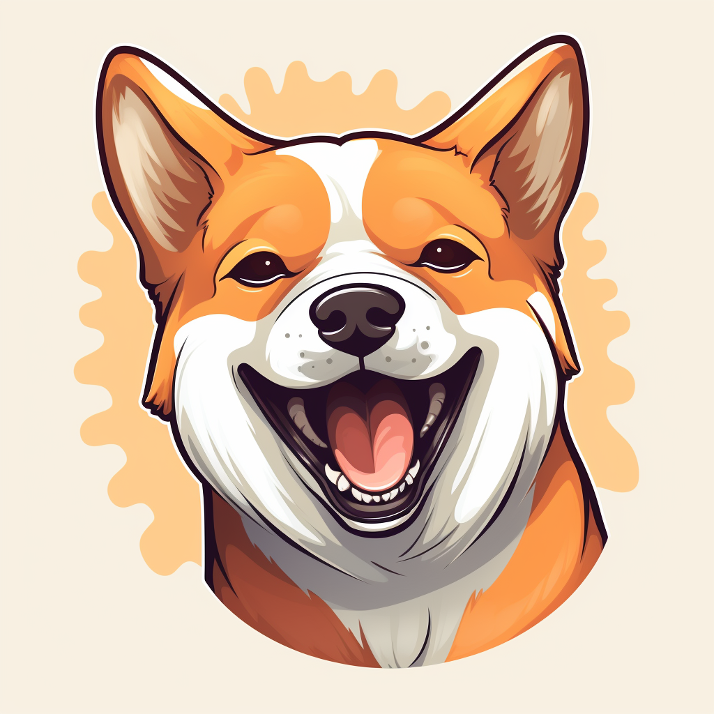 Cartoon Inu Dog Smile Tongue