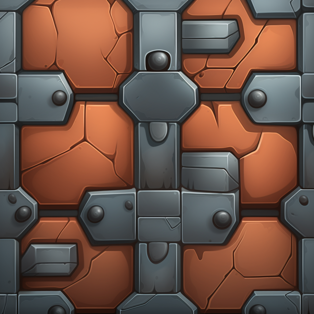 Seamless cartoon iron tile texture