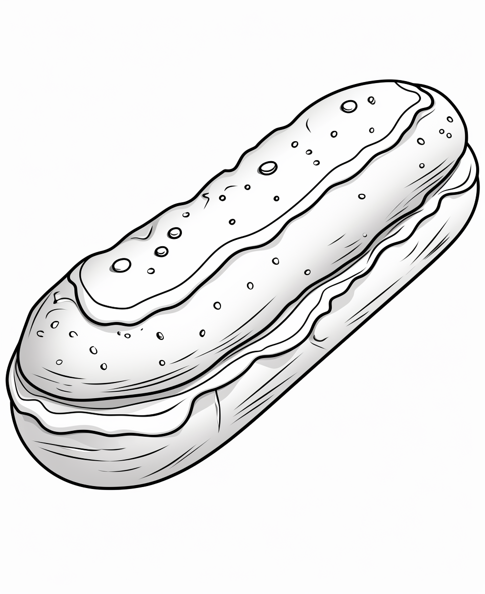 Cartoon style eclair coloring page