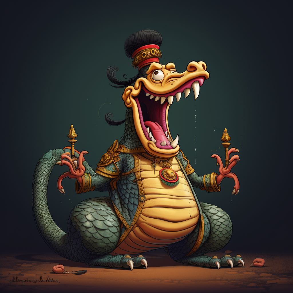 Funny cartoon of king naga