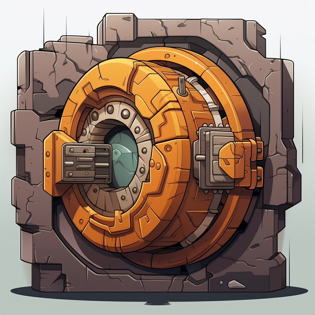 Cartoon-like giant safe door design