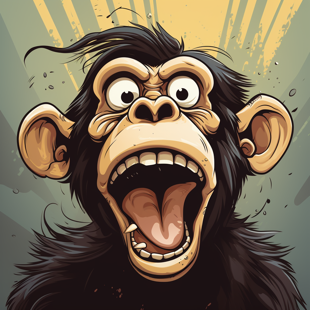 Angry cartoon monkey swearing