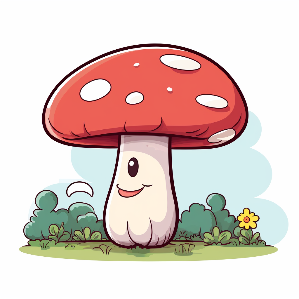 Small cartoon mushroom with empty speech bubble