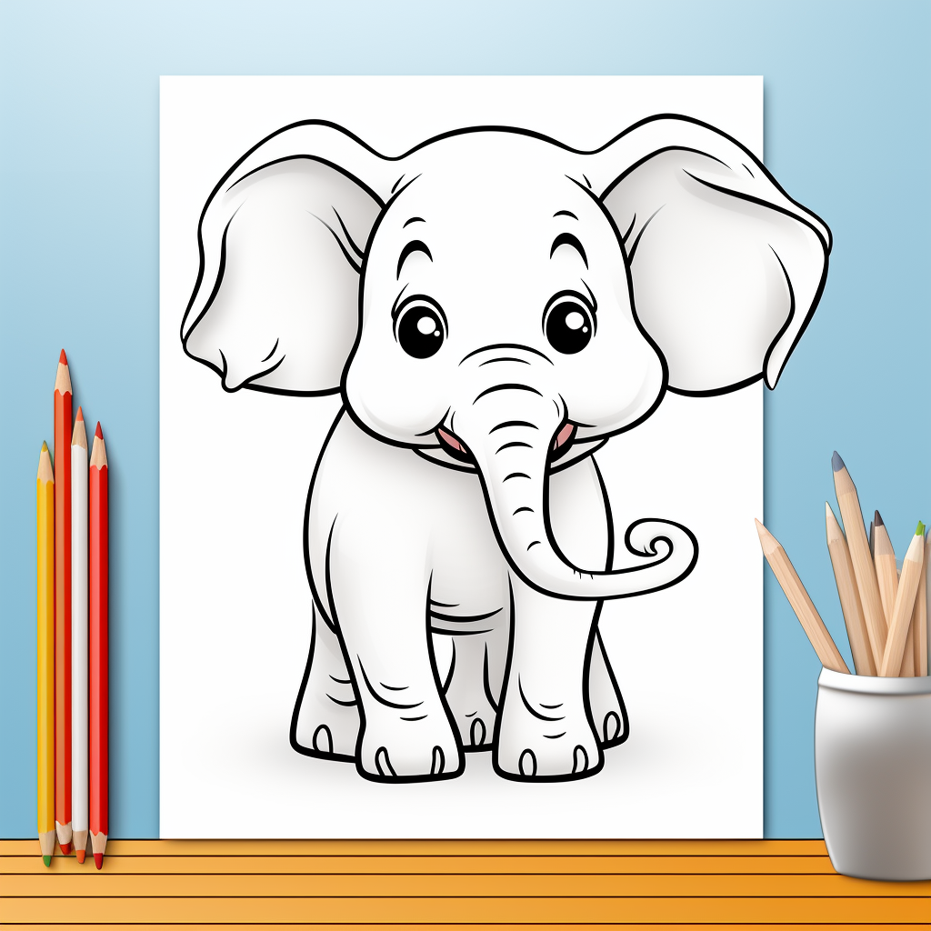 Cartoon pencil coloring page for kids