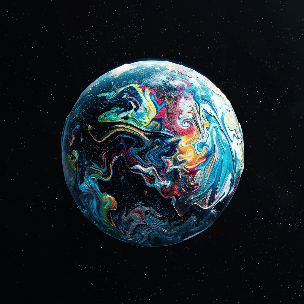 Vivid colorful cartoon planet earth