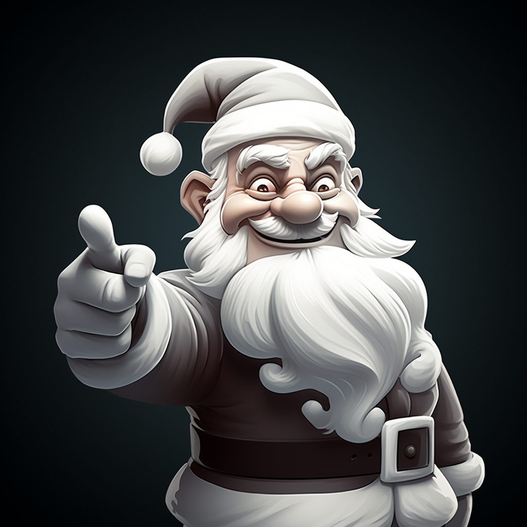 Cartoon Santa pointing at you