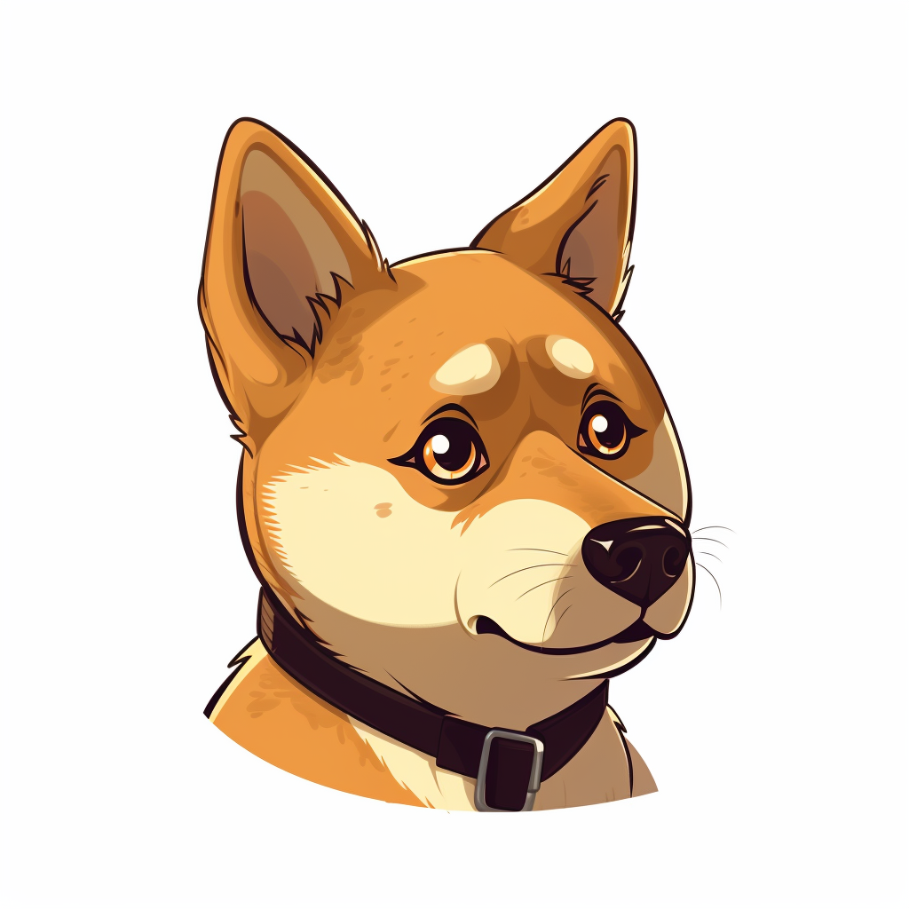 Cartoon Shiba with confusing expression