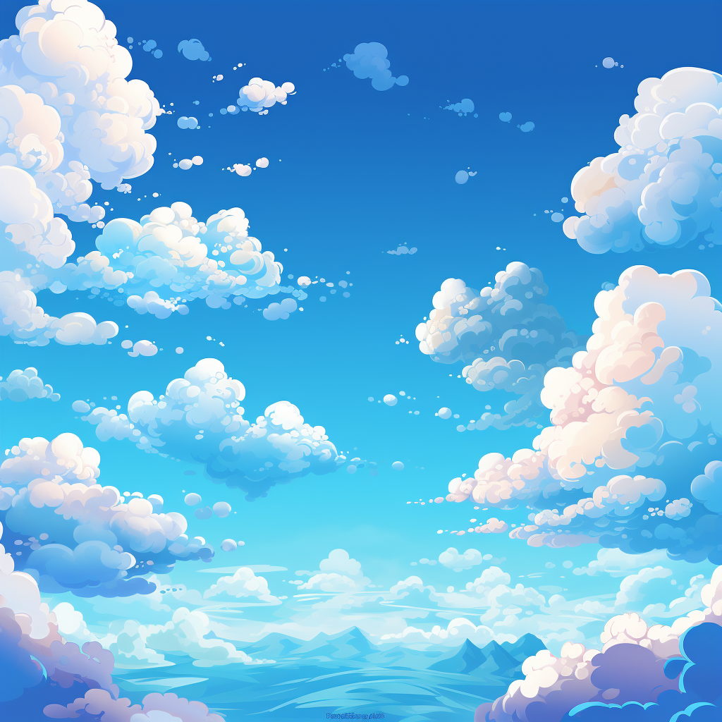 Stunning cartoon sky with clouds