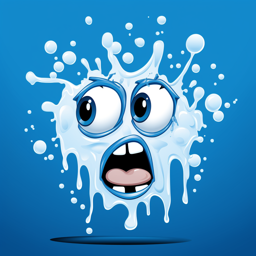 Cartoon splats on blue background