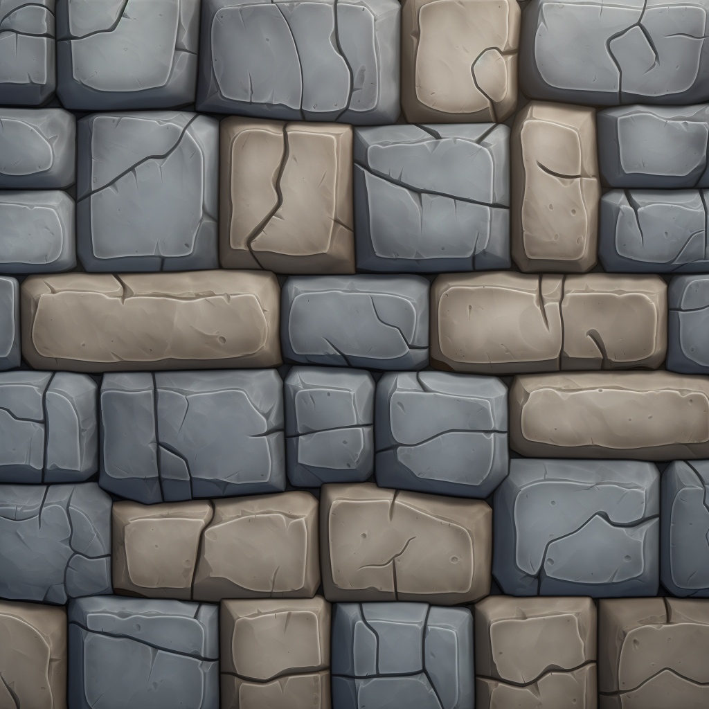 Seamless cartoon stone block tile texture