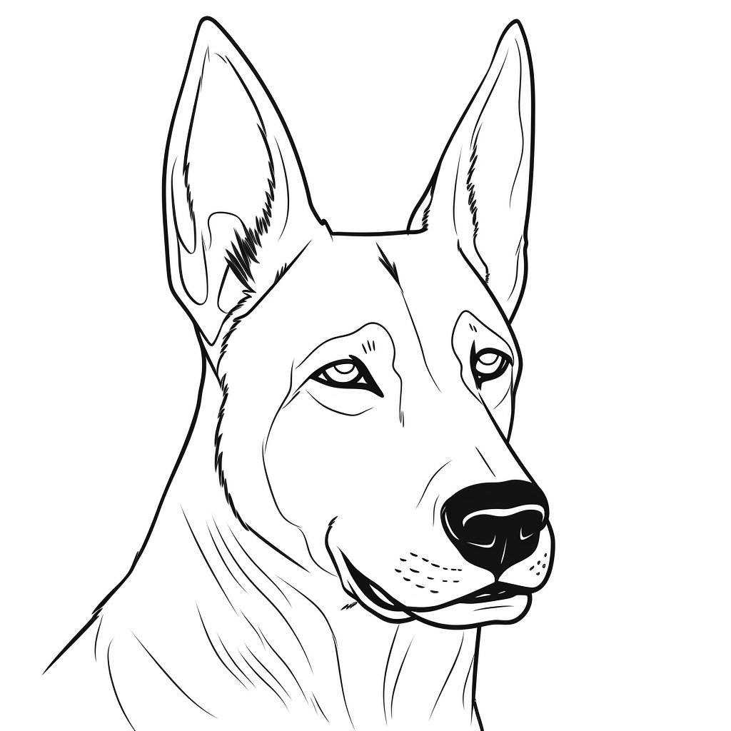 Cartoon Belgian Malinois Coloring Page