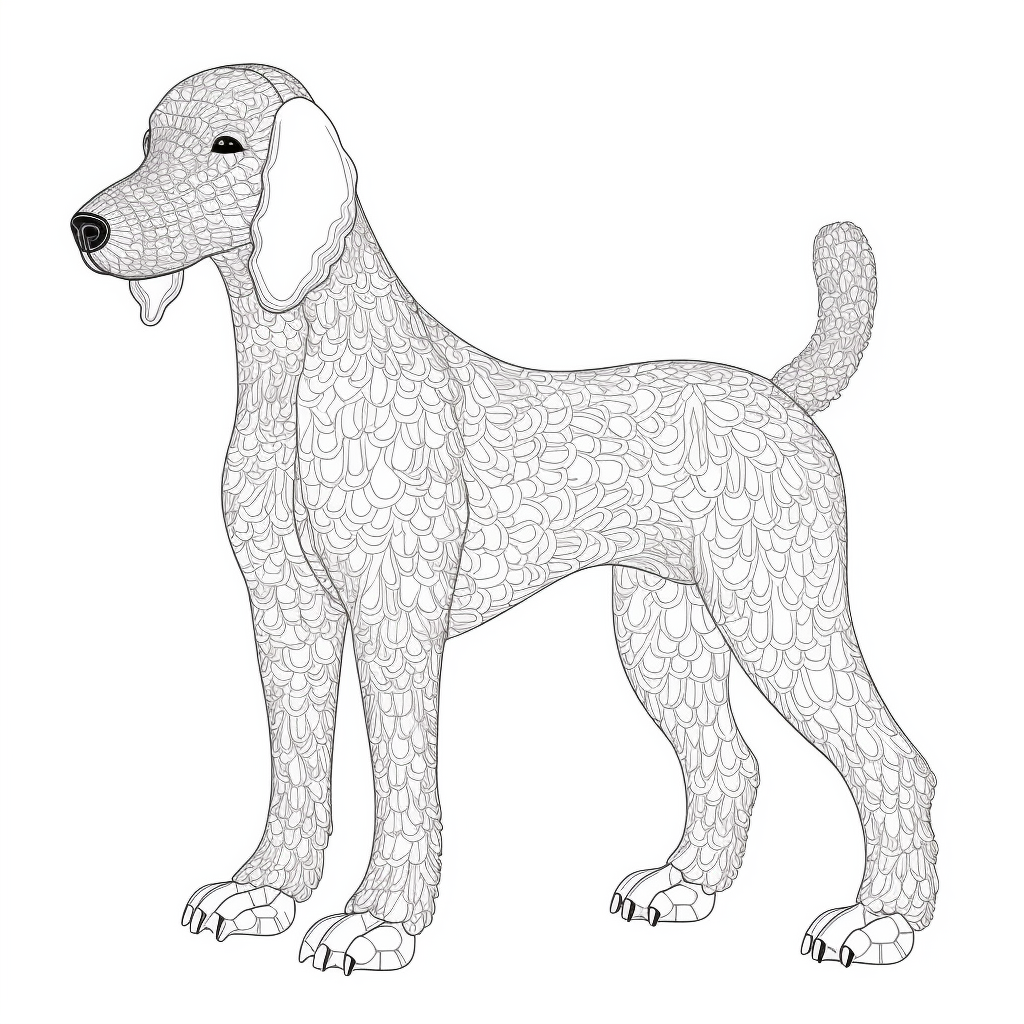 Cartoon Bedlington Terrier Coloring Page