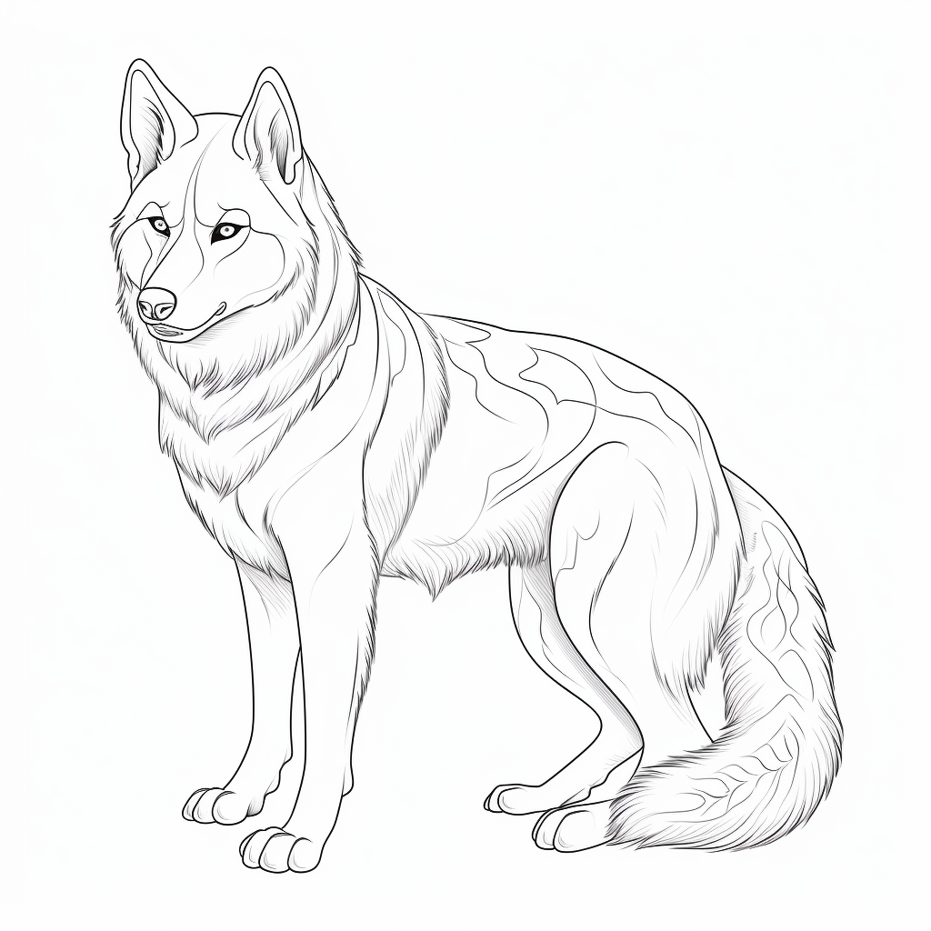 Cartoon siberian husky coloring page