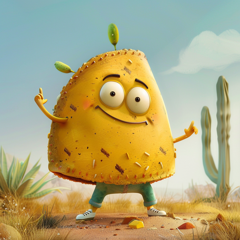 Cute Cartoon Taco Character Illustration