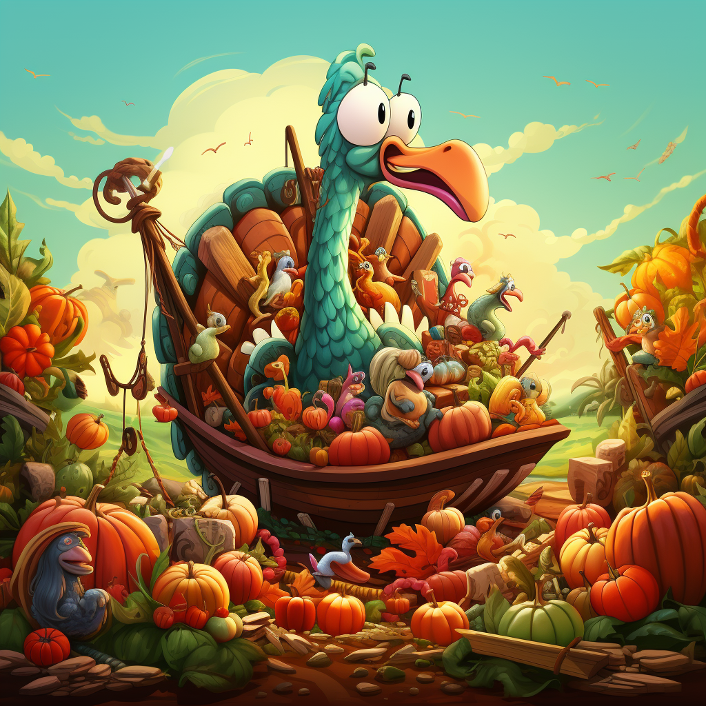 Thanksgiving cornucopia cartoon image