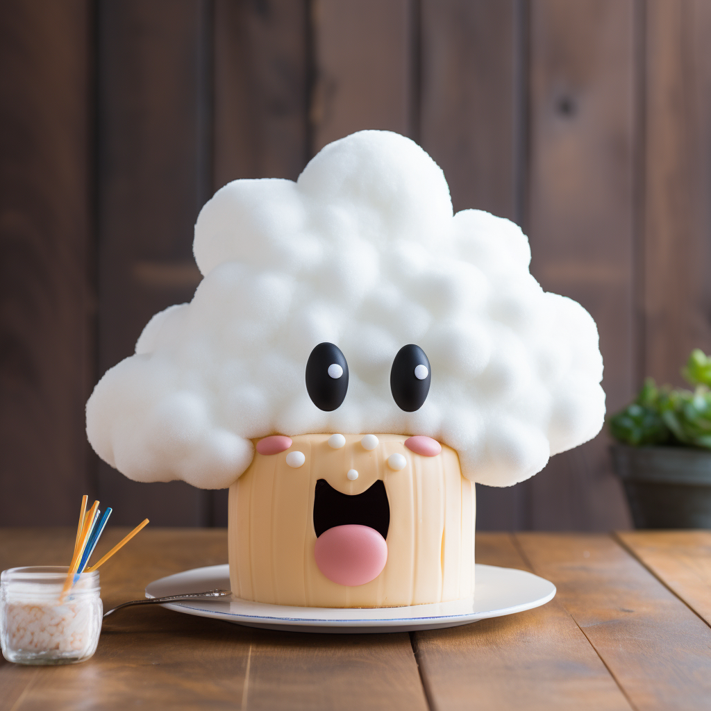 Cartoon thought bubble cake