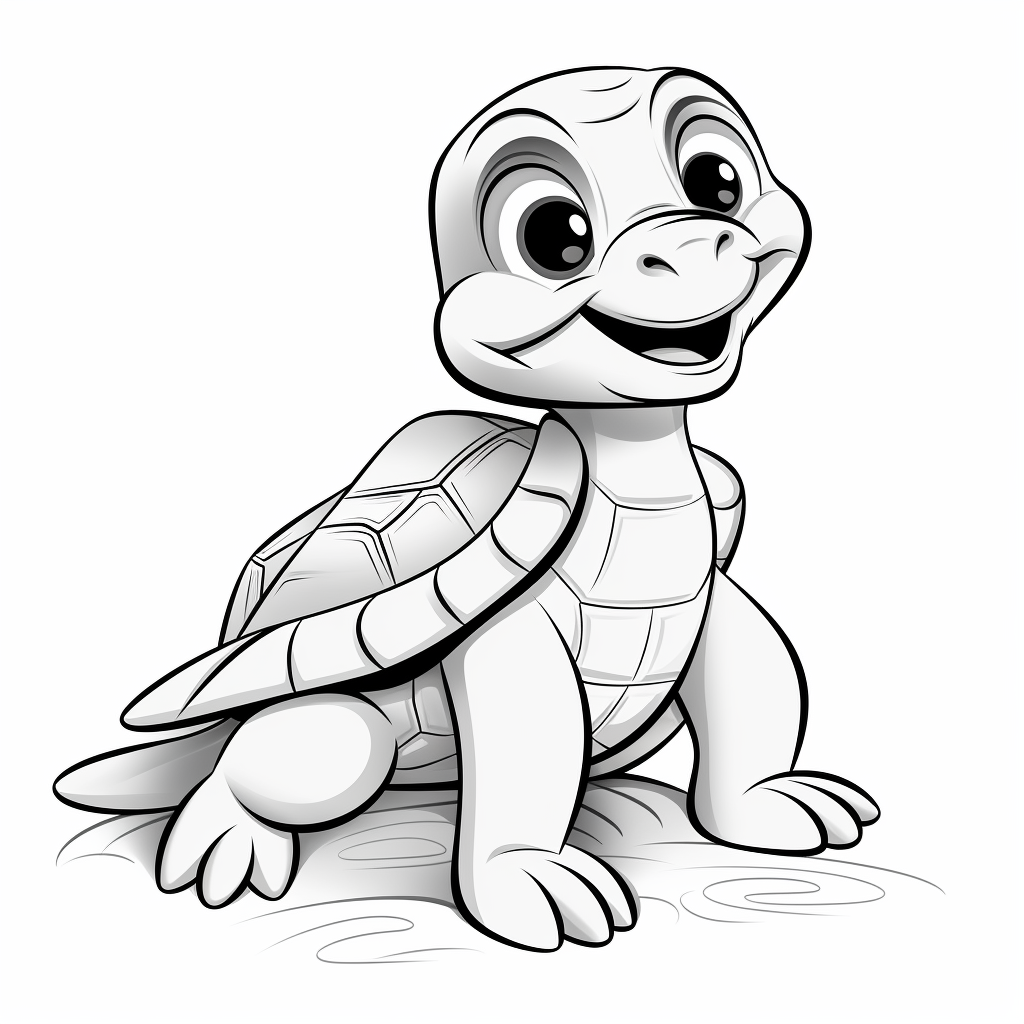 Turtle coloring book illustration