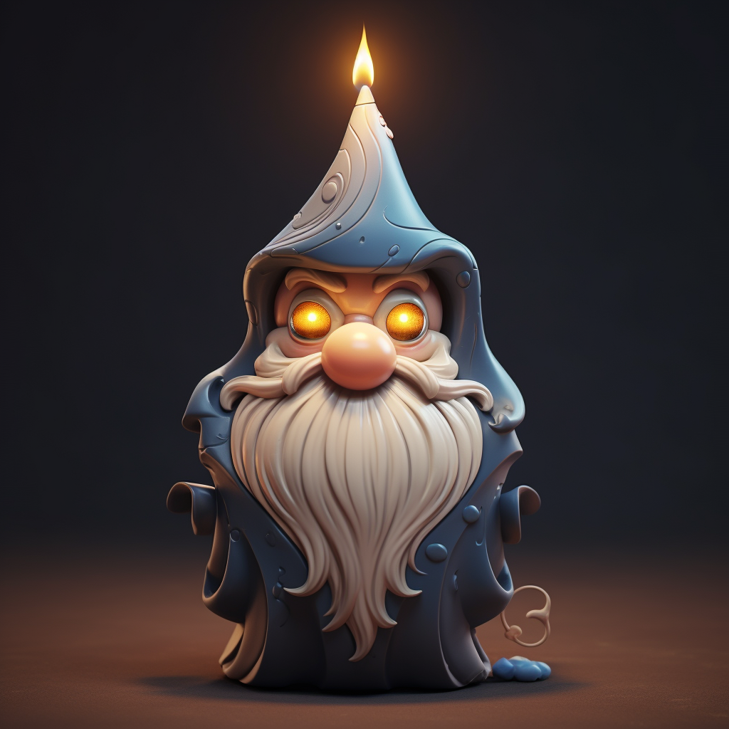 Cartoon wizard candle in shape