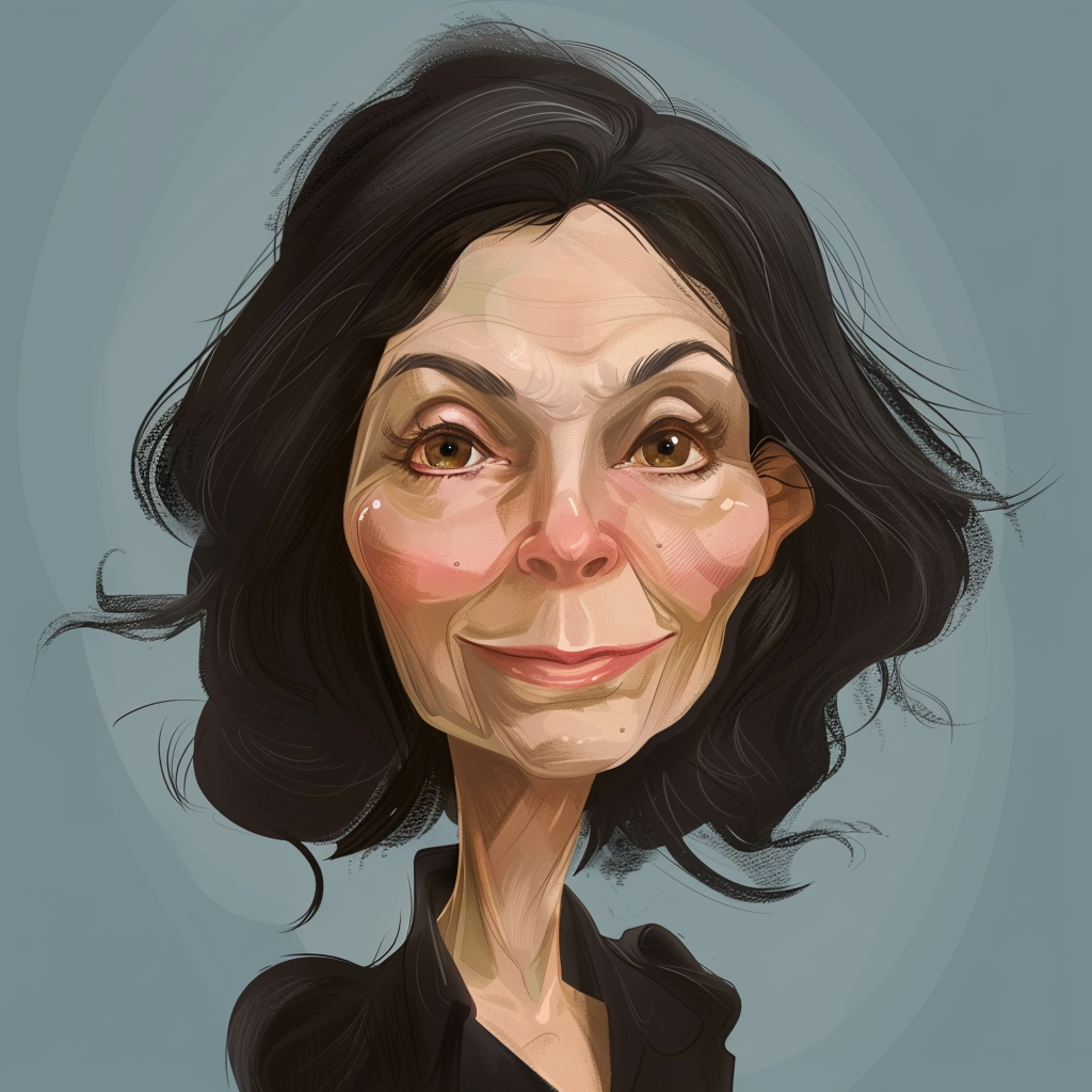 Cartoon woman with facial wrinkles