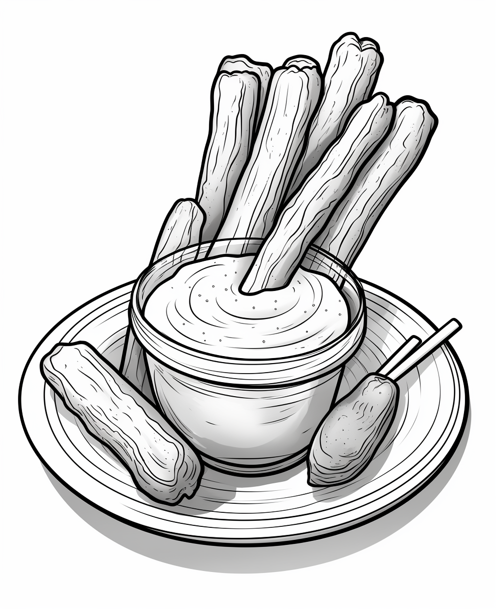 Cartoon Churros with Dipping Sauce